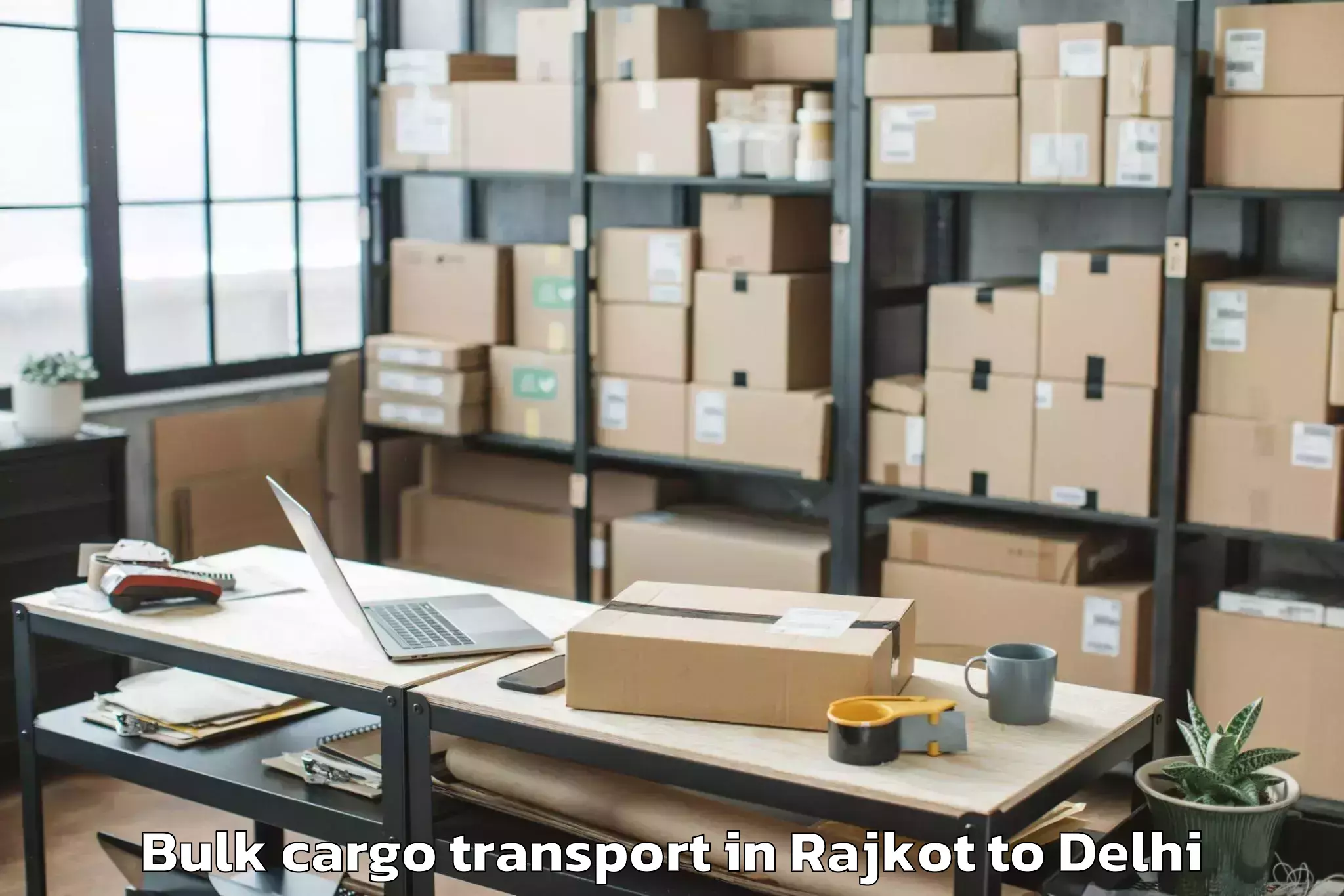 Easy Rajkot to Naraina Industrial Estate Bulk Cargo Transport Booking